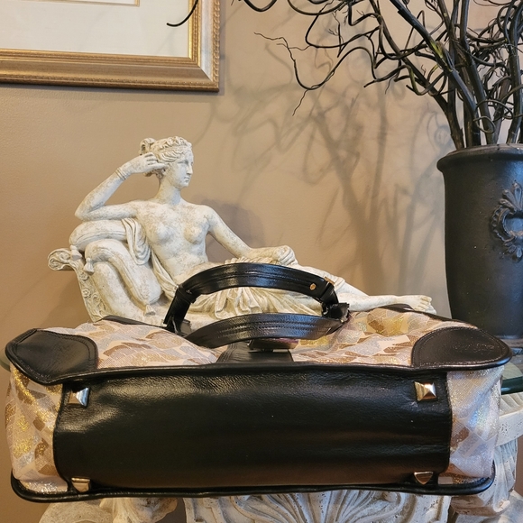 L.A.M.B. by Gwen Stefani Gold Glam Satchel Shoulder Tote Luxury Designer #551 - Picture 15 of 17